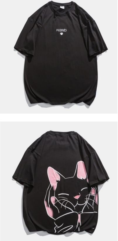 デザインセンス漫画プリント半袖Tシャツショートパンツスーツ<F-5019>