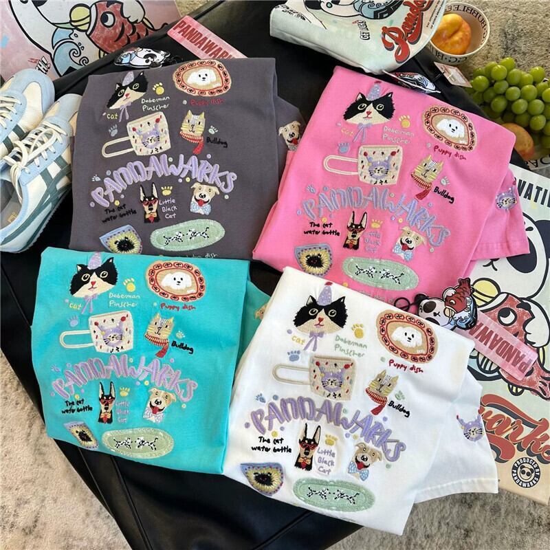 新商品 大人可愛い 求めてたデザイン 肌触り抜群 プリント 5色選択 TシャツF-9369