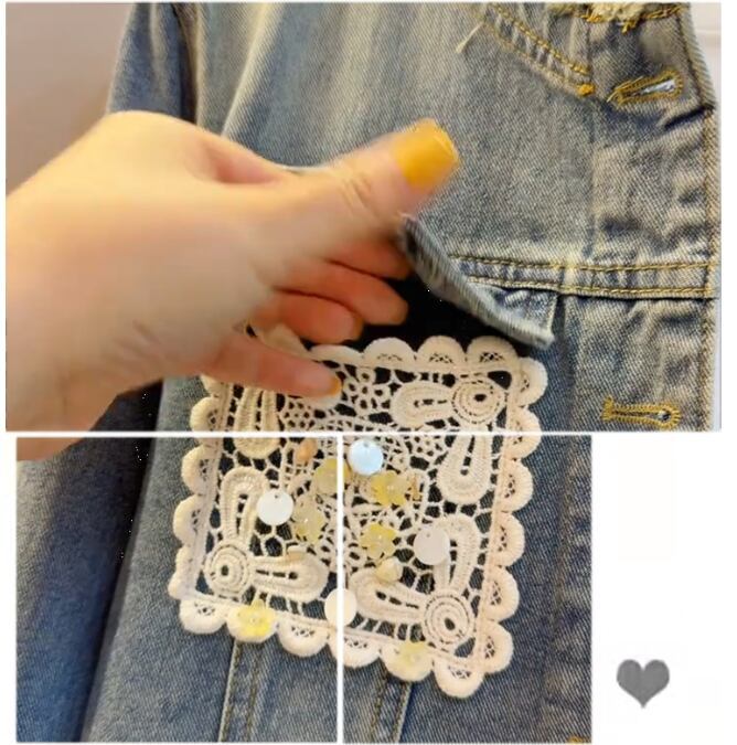 【人気商品再入荷】好感度UP 着心地良い 絶対欲しい レイヤード風 デニム 切り替え ジャケットゆったりコートF-11061