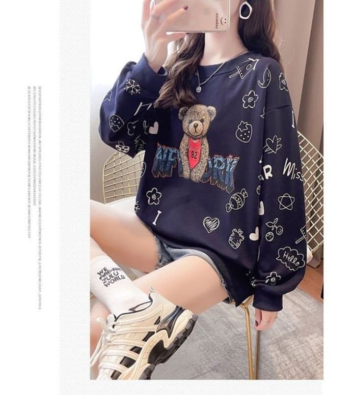 超人気 !存在感アップ 花柄 スウェット全6色 <F-4931>