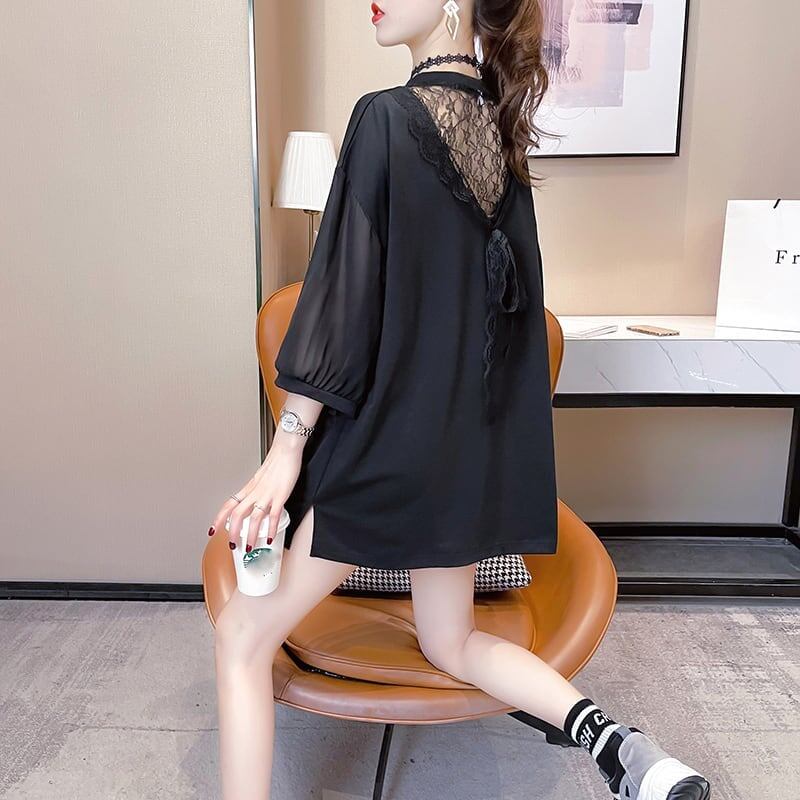 話題沸騰中 プリント 切り替え ストリート ゆったり 着?せ トップス Tシャツ <F-2075>