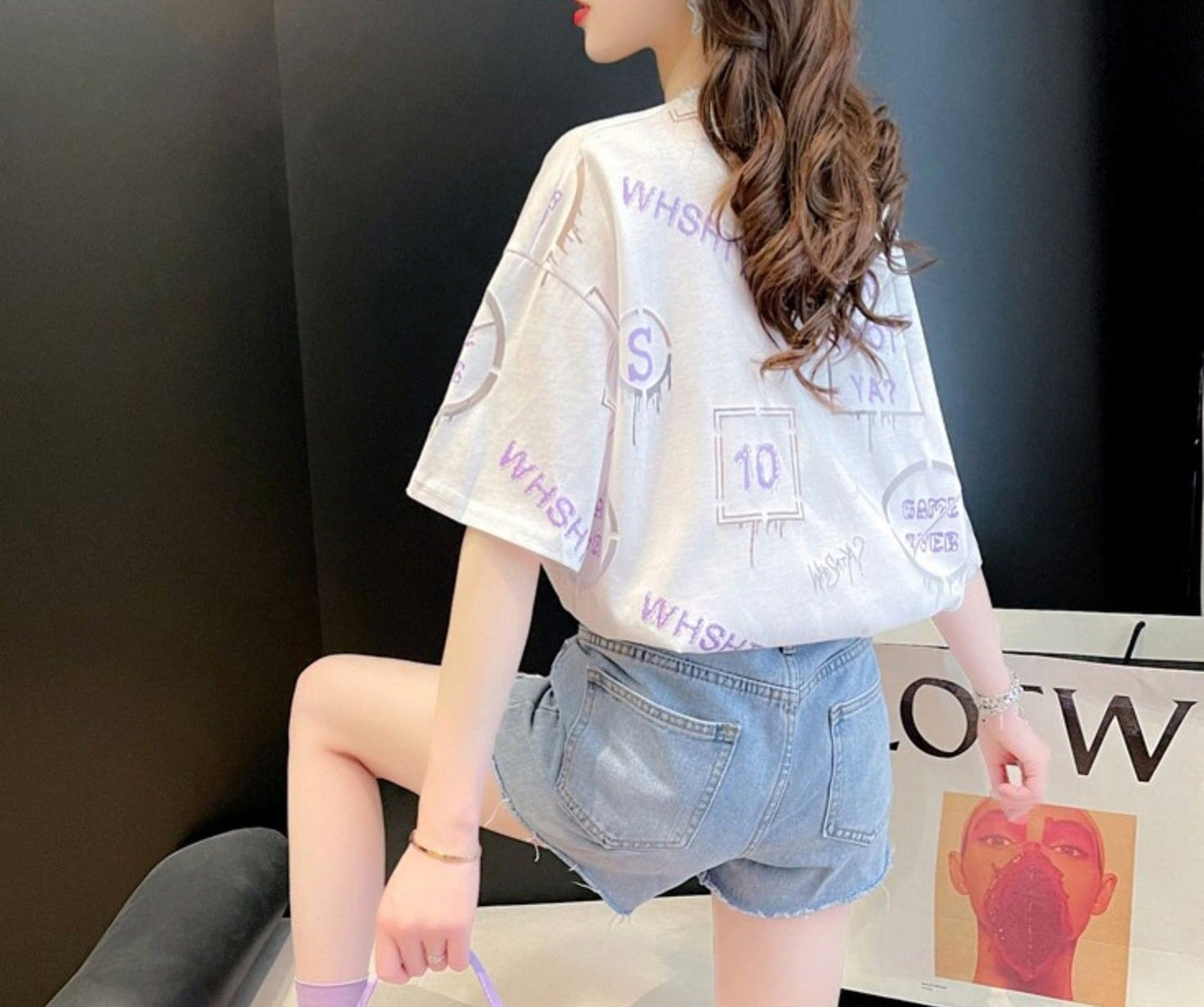 今季マストバイ 特別デザイン ファッション 2色選択可 透かし彫り Tシャツ カットソー<F-8483>