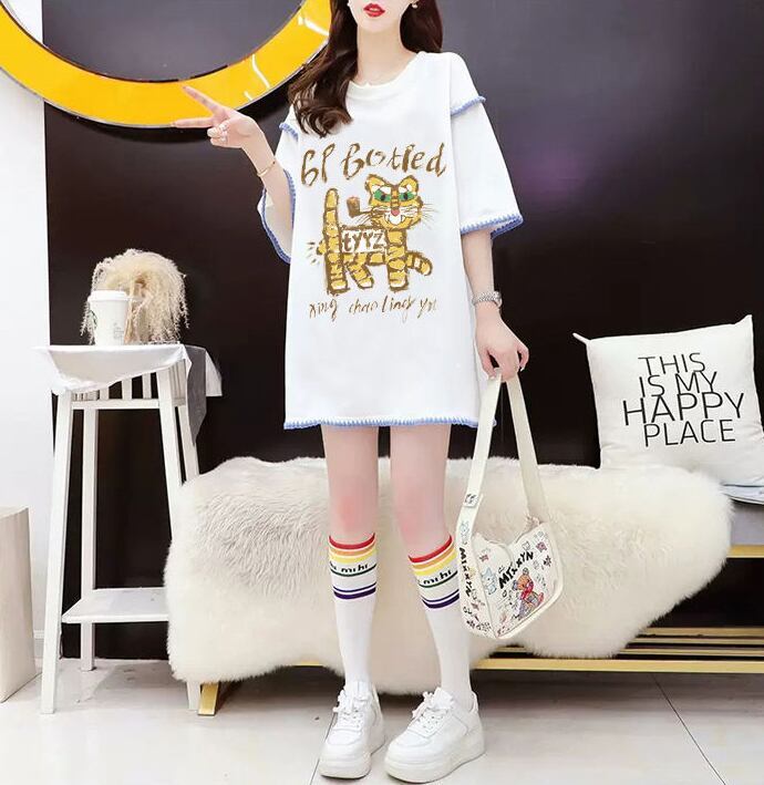売り切れ必至 カジュアル アバンギャルド プリント全2色 半袖Tシャツ カットソー <F-8561>