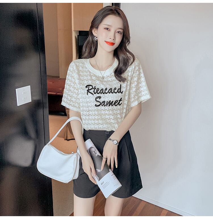 【半額!期間限定!!】大活躍 シフォン 定番シンプル 刺繍 全3色 Tシャツ カットソー <F-8601>