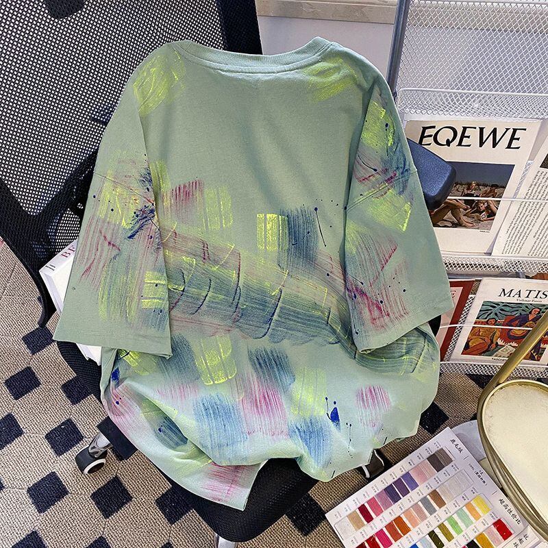 超人気商品 特別デザイン 個性派 絞り染め 半袖 Tシャツ <F-8661>