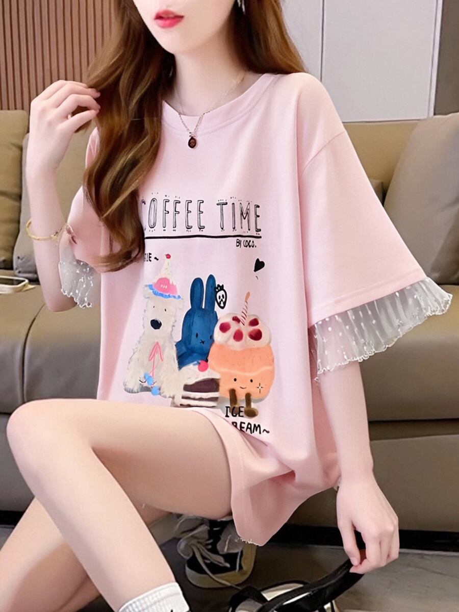 今季マストバイ 美人度アップ 大好評 好感度UP カジュアル 全4色 半袖 Tシャツ <F-11349>