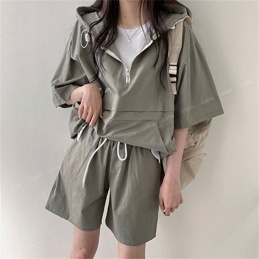 今季マストバイ カジュアル 真夏も快適 4色 半袖 Tシャツ ショートパンツ セットアップ <F-11156>
