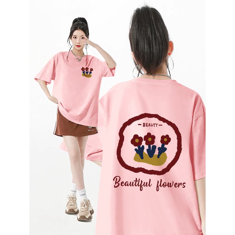 超人気 スウィート カジュアル プリント 全8色 半袖 Tシャツ F-8939