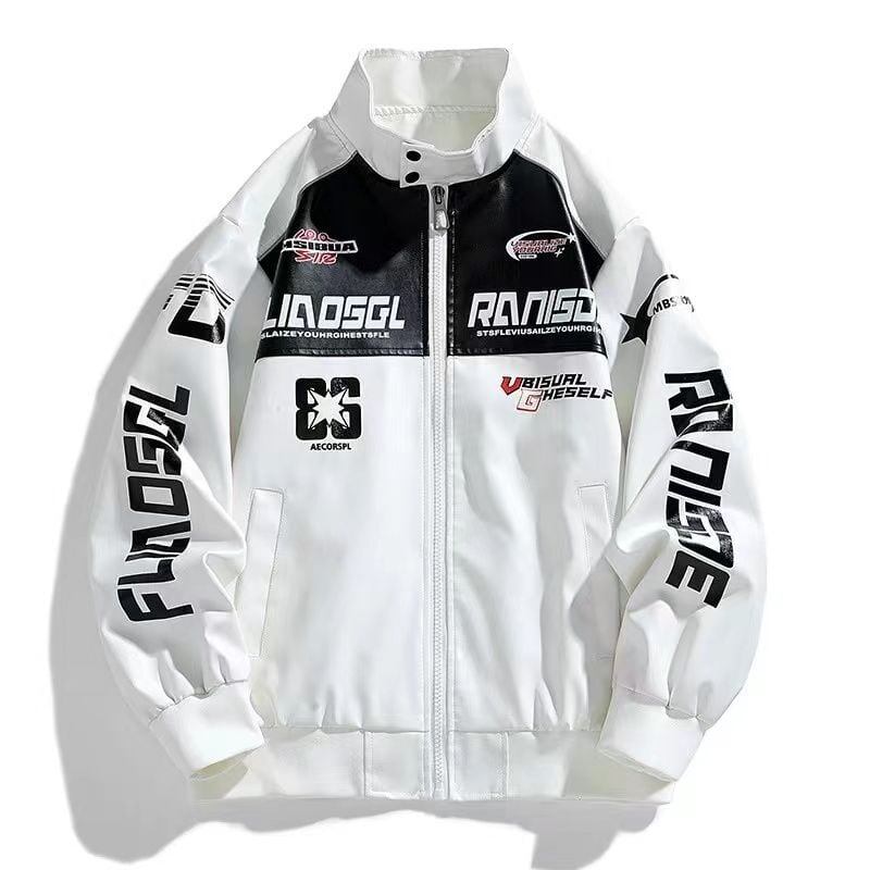 カジュアル 2色選択 切り替え 厚みパッド入り レザー男女兼用 ジャケット F-10494