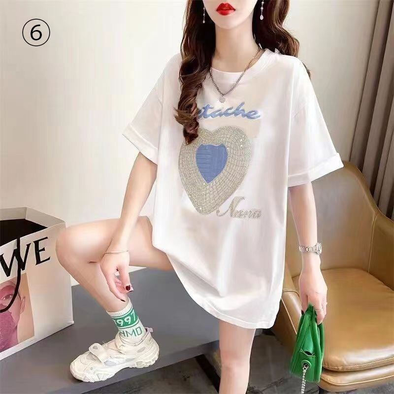 話題沸騰中 ファッション スウィート プリント 半袖TシャツF-8517