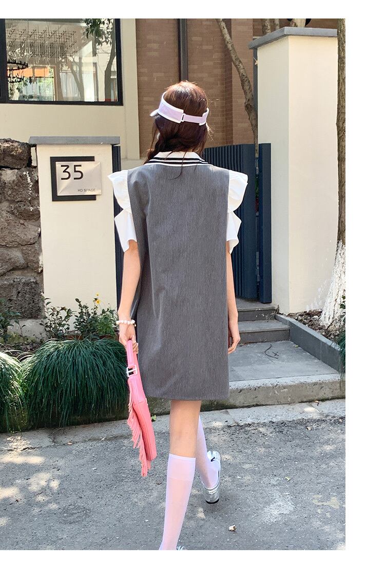 話題沸騰中 知的 美人度アップ ファッション 切り替え ワンピース<F-8890>