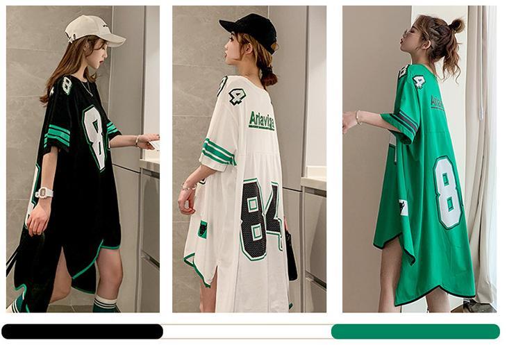 【半額!期間限定!!】新しいフロントショートバックロングオールマッチスポーツスタイルデジタルプリント半袖TシャツF-2941