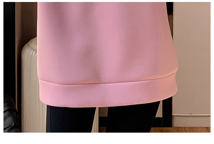 好感度UP レイヤード風 柔らかくて優しい印象 切り替え プラスベルベット 全3色 スウェット<F-9809>