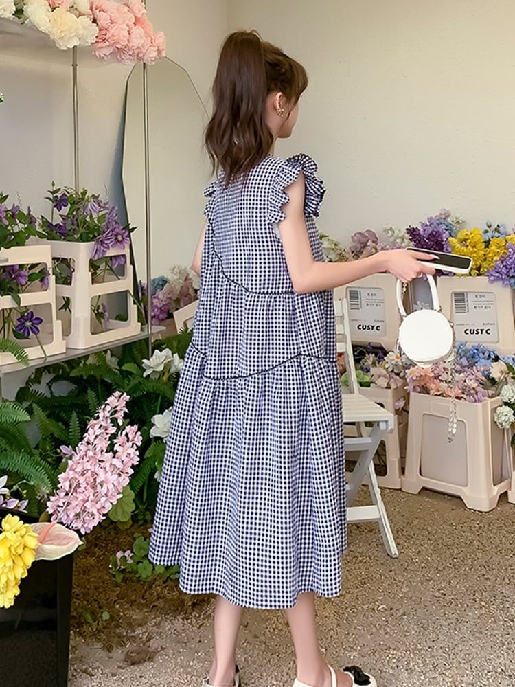超人気 シンプル 大人可愛い チェック柄 フロックF-8144