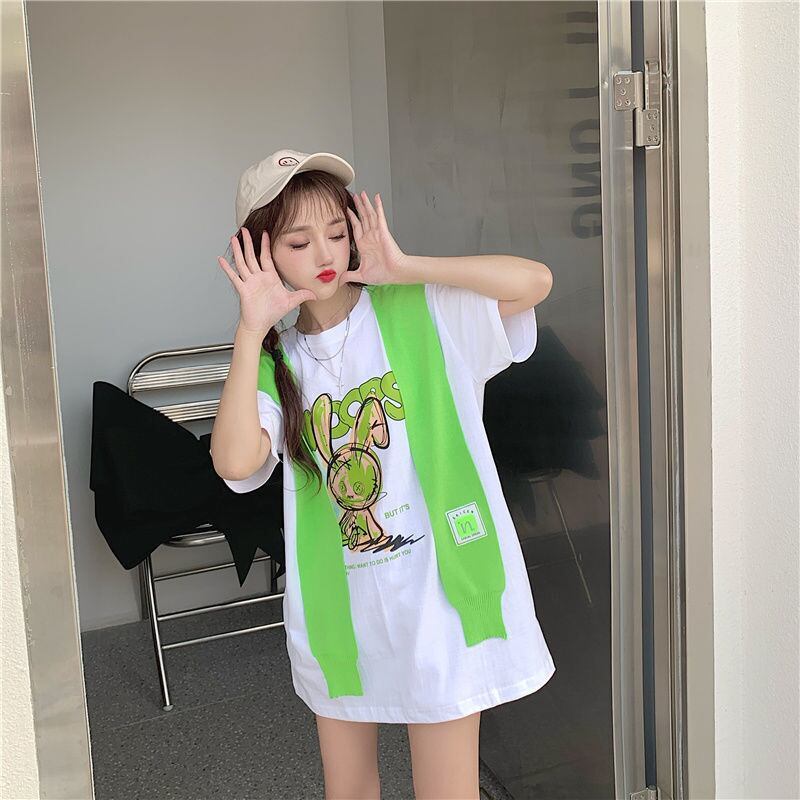 早い者勝ち 早い者勝ち 絶対流行 カジュアル 2色選択 Tシャツ+カウルネック<F-11153>