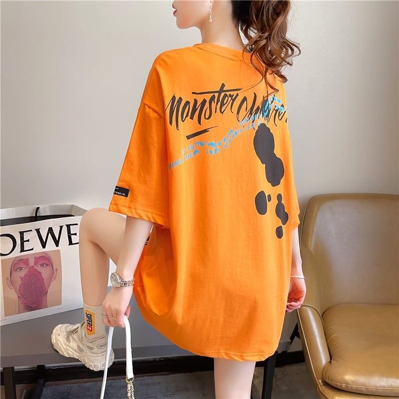 個性的なデザイン 一目惚れ Tシャツ カットソー<F-3400>