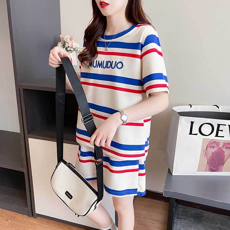 絶対欲しい 真夏も快適 美人度アップ カジュアル 半袖 Tシャツ ショートパンツ セットアップ <F-11192>