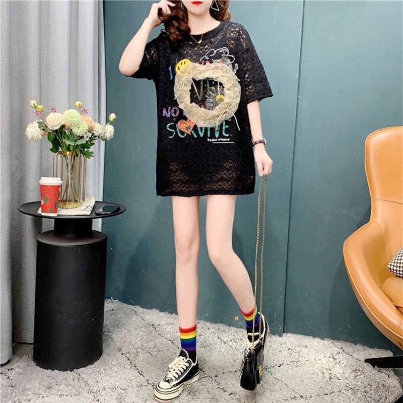 デザイン感 チャーミング Tシャツ カットソー<F-3199>