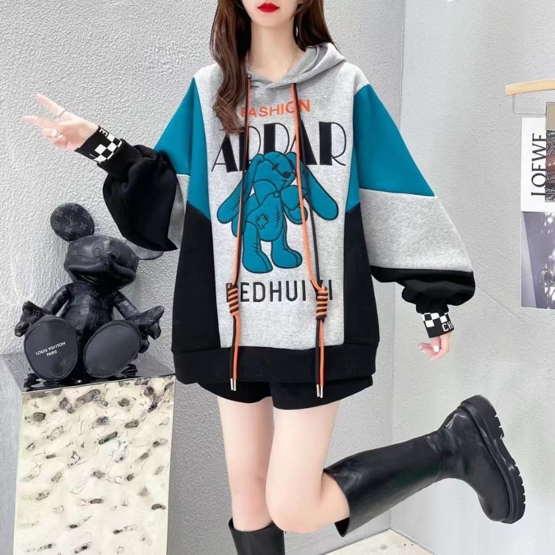 【裏起毛】 ファッション 超人気 個性派パーカーF-6370