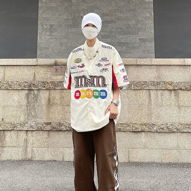 【半額!期間限定!!】定番シンプル 主役級 美人度アップ 売れ筋 全2色 男女兼用 ロゴプリント 半袖シャツ F-13033