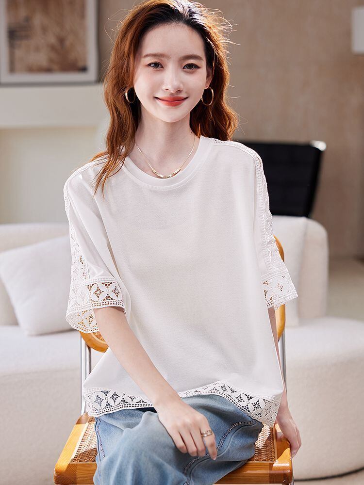 大人可愛い 定番シンプル カジュアル 海外トレンド 好感度UP 半袖 Tシャツ <F-11385>
