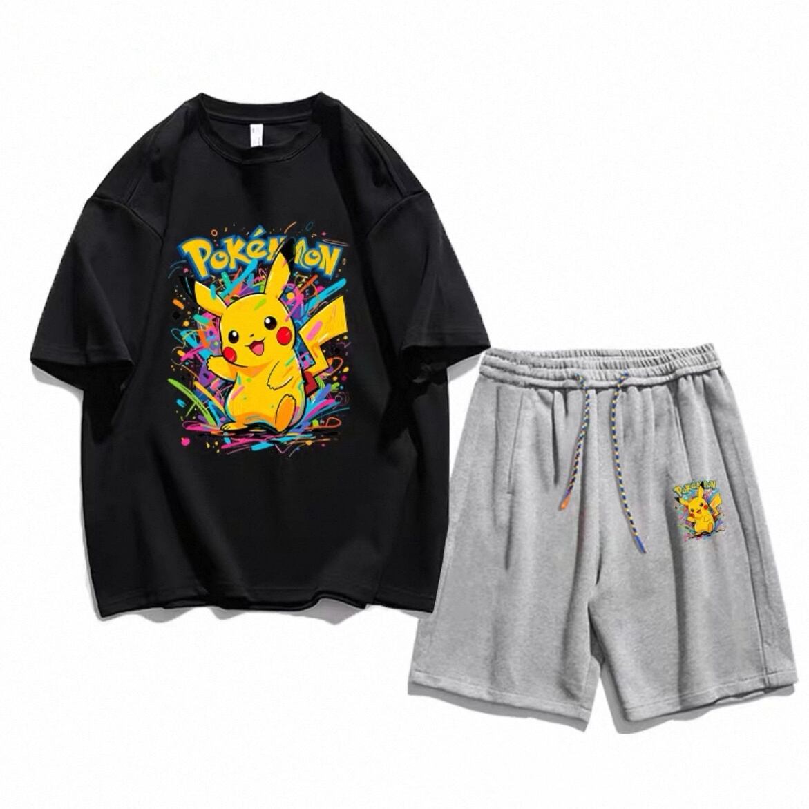 男女兼用 ユニセックス Tシャツ & ショーツ セットアップ F-13207