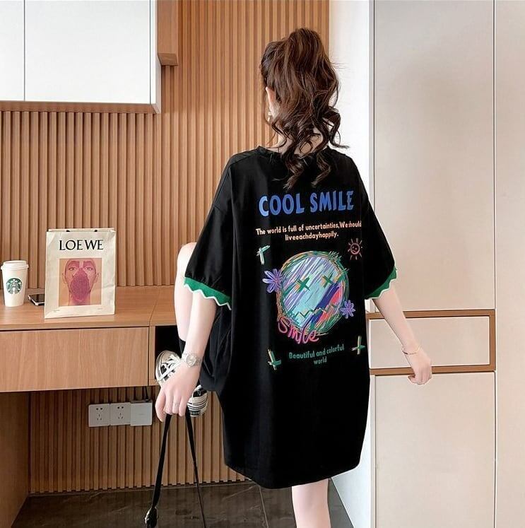 【半額!期間限定!!】デザインセンスニッチなミドル丈半袖Tシャツ新スタイル<F-3007>