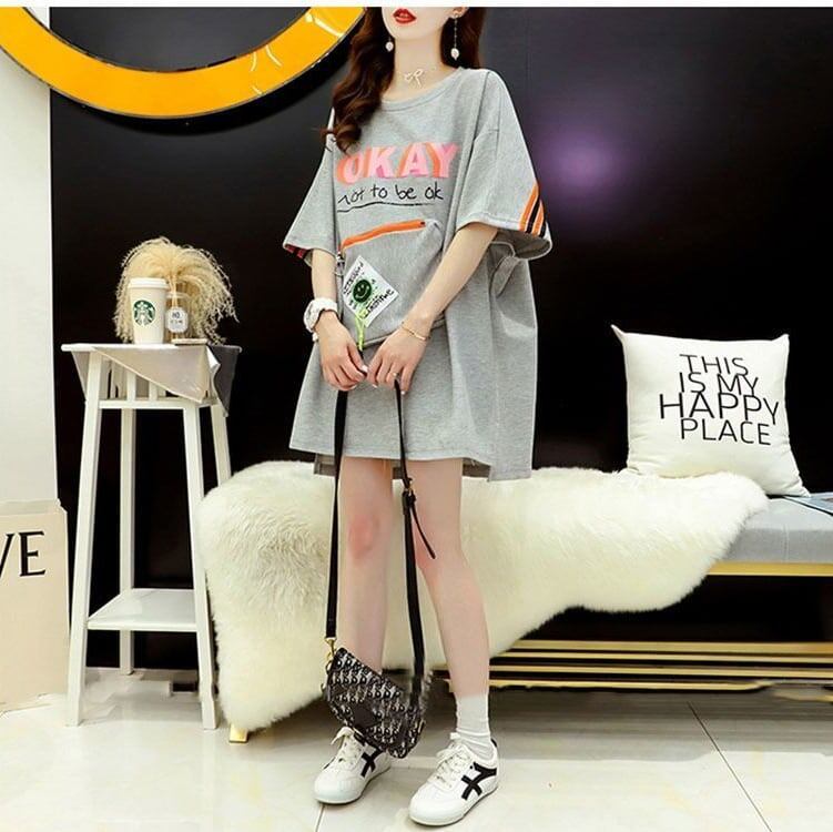 好感度UP ルーズ カジュアル プリント全3色 半袖Tシャツ カットソー ＜F-8607＞