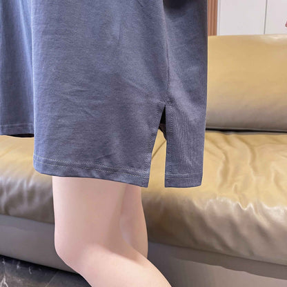 韓国系   ラウンドネック Tシャツ ゆったり半袖 ＜F-2988＞