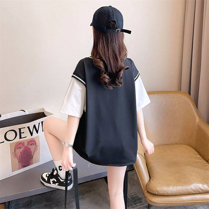 話題沸騰中 レイヤード風 オシャレ度満点 6色選択可 Tシャツ カットソー＜F-8362＞