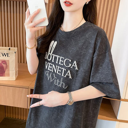 絶対欲しい 早い者勝ち 絶対流行 カジュアル 2色選択 Tシャツ<F-11707>