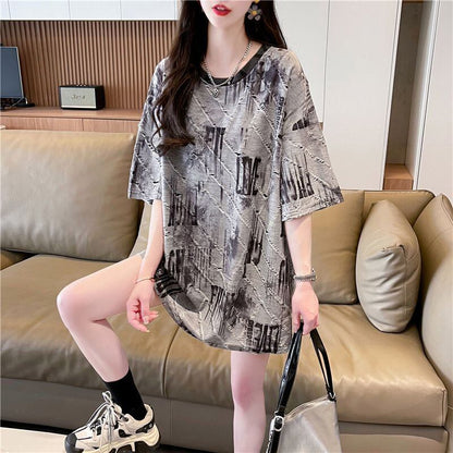 話題沸騰中 カジュアル 個性派 プリント ゆったり 半袖Tシャツ＜F-8572＞