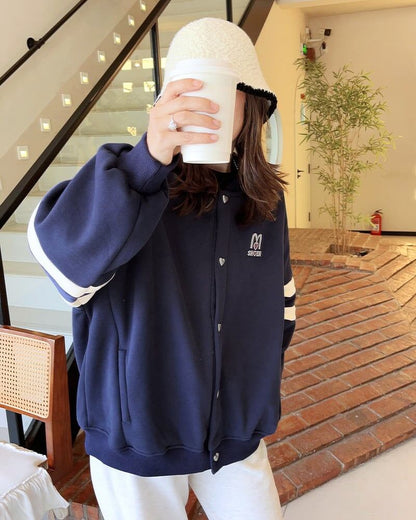 定番シンプル配色   ユニセックスゆったりスタジャン全3色コート＜F-4694＞
