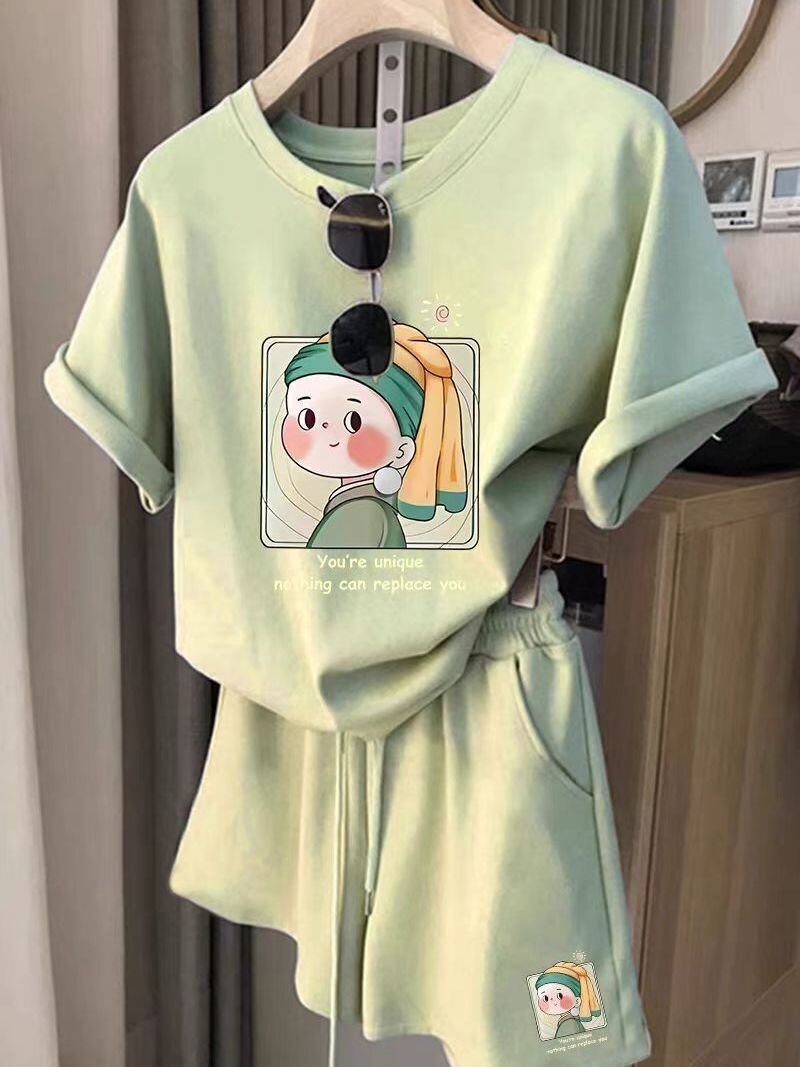 大活躍 カジュアル 夏に嬉しい機能付き 半袖Ｔシャツⅹパンツセット全4色<F-9147>