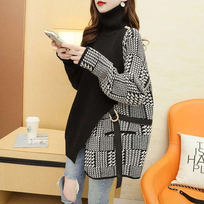 個性的なデザイン お洒落 一目惚れ 切り替え セーター＜F-3738＞
