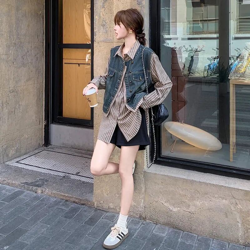 売れ筋 元主役級 美人度アップ 気いっぱい 好感度UP セットアップ ベスト+シャツF-10768
