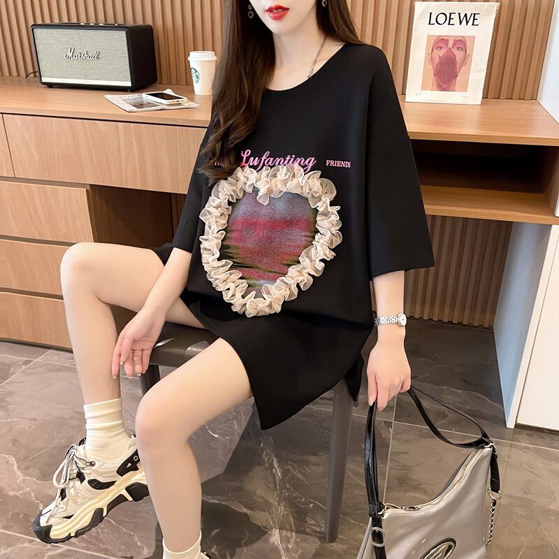 絶対欲しい プリント ロゴ ゆったり 3色半袖Tシャツ＜F-8315＞