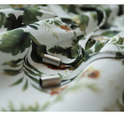 美人度アップ シフォン エレガント知的 花柄 ワンピース<F-8248>
