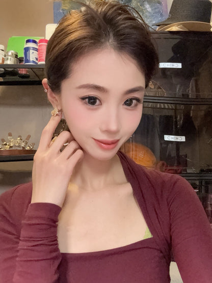 好感度UP　着心地抜群 女性力を高める 気質溢れる 2色　ピアス アクセサリー＜F-12457＞