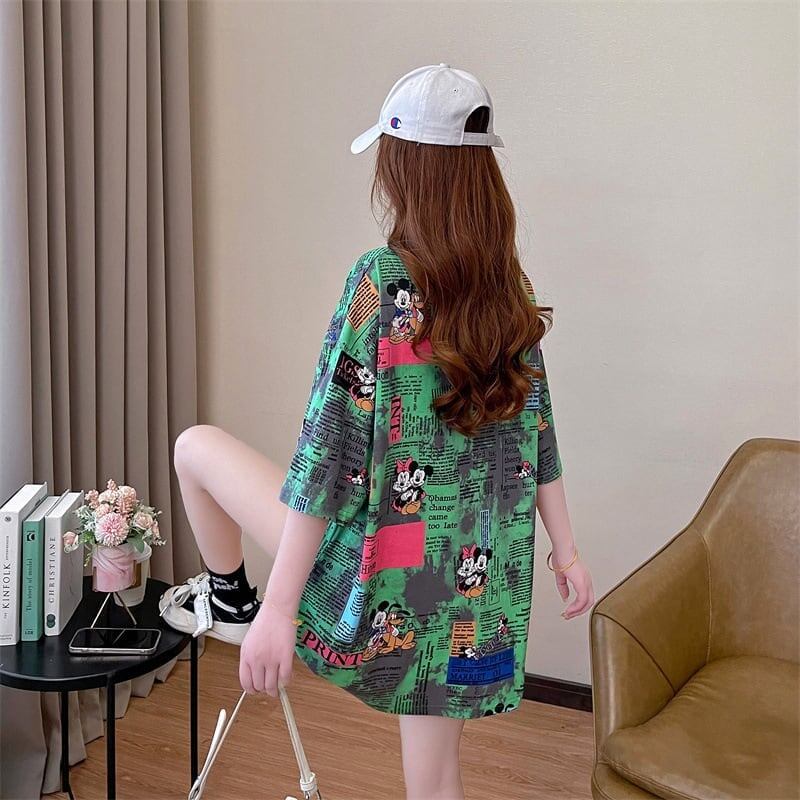 タイドクールデザインセンス半袖フルプリントTシャツ<F-2907>