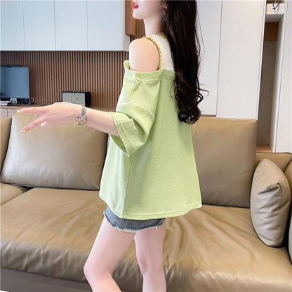 好感度100％ ラウンドネック キュート 半袖 Tシャツ ＜F-8628＞