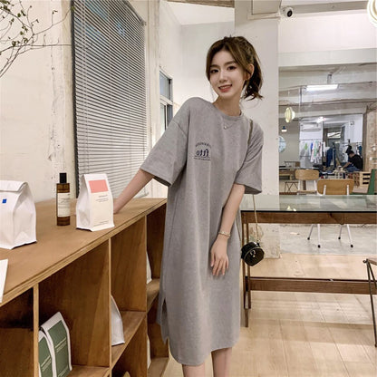 美人度アップ プリント チャーミング Tシャツ カットソー ワンピース＜F-3602＞