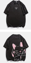 デザインセンス漫画プリント半袖Tシャツショートパンツスーツ<F-5019>