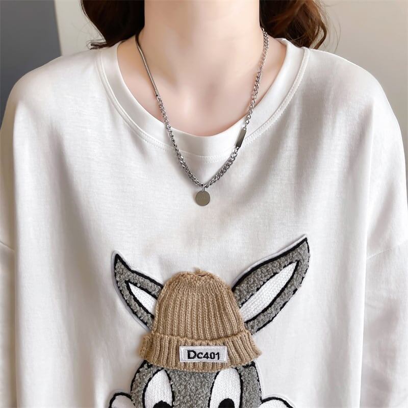【秋の初めの割引！！】美人度アップ   ウサギちゃん 長袖Tシャツ ＜F-4007＞