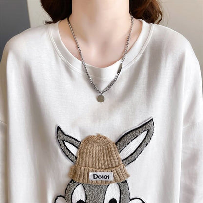 【秋の初めの割引！！】美人度アップ   ウサギちゃん 長袖Tシャツ ＜F-4007＞