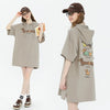 カジュアル フード付き ロング Tシャツ F-13581