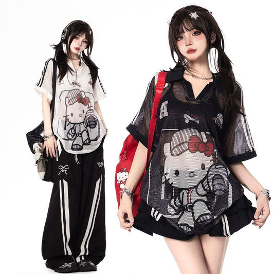 ファッション 透け感 ゆったり 半袖 Tシャツ F-13578