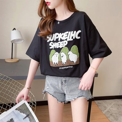 合わせやすい   チャーミング Tシャツ カットソー＜F-3480＞