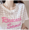 【半額！期間限定！！】大活躍 シフォン 定番シンプル 刺繍 全3色 Tシャツ カットソー ＜F-8601＞
