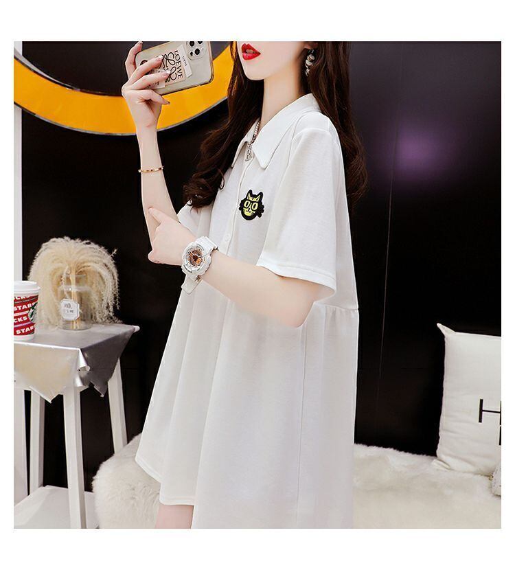 超人気 ゆったり フランスファッションポロ襟ルーズ多用途 3色 半袖Tシャツ＜F-9090＞